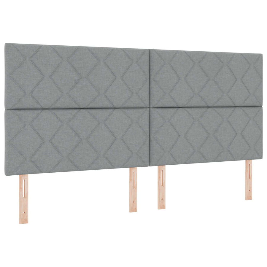 Boxspringbed met matras Lichtgrijs 200 x 200 cm Stof