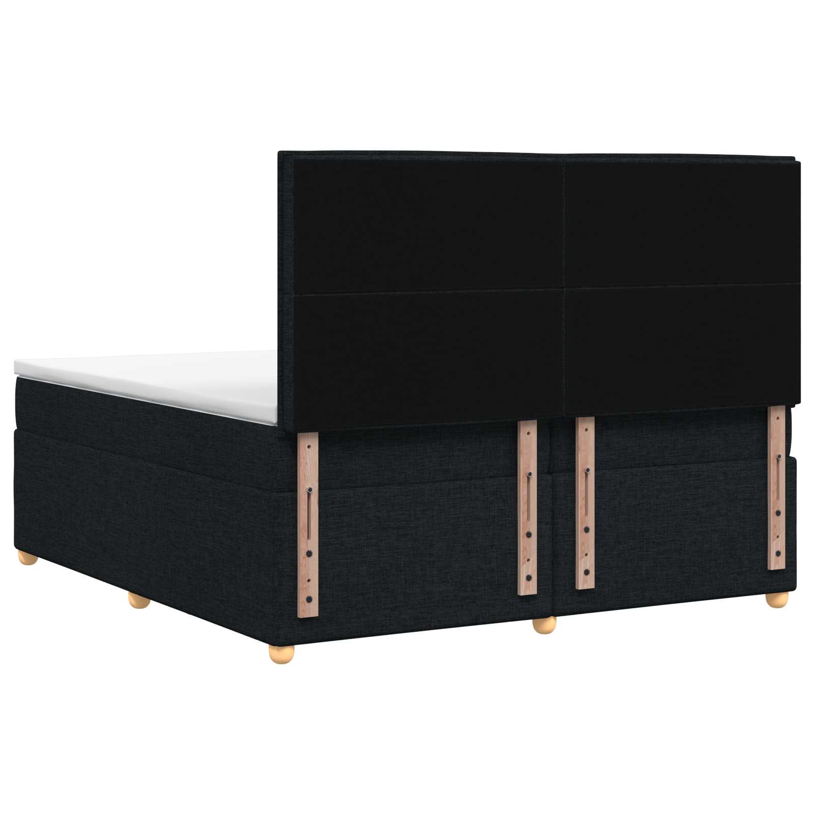 Boxspringbed met matras met hoofdeinde Zwart 200 x 200 cm Stof
