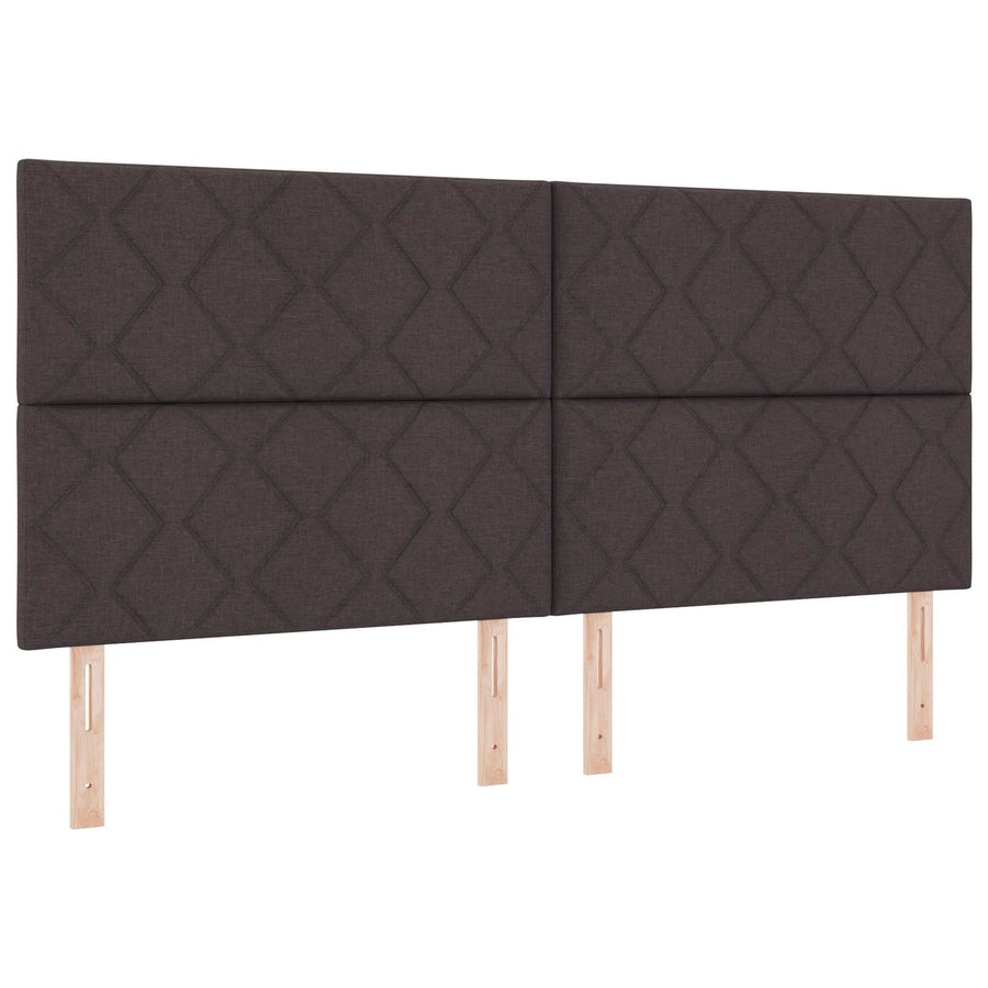Boxspringbed met matras Donkerbruin 200 x 200 cm Stof