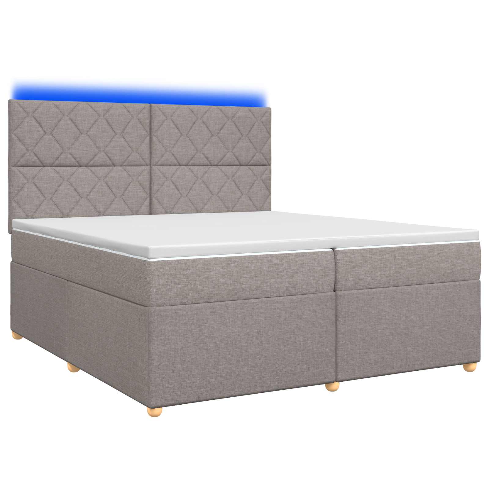 Boxspringbed met matras met hoofdeinde Taupe 200 x 200 cm Stof
