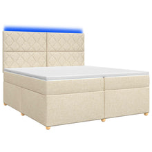 Boxspringbed met matras Crèmekleurig 200 x 200 cm Stof