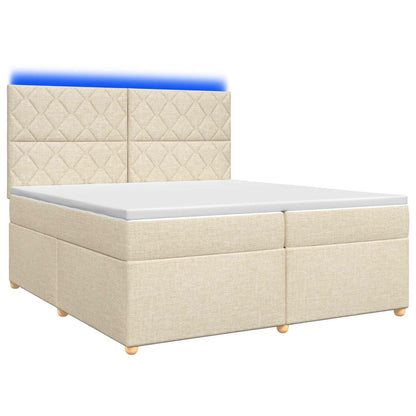 Boxspringbed met matras Crèmekleurig 200 x 200 cm Stof
