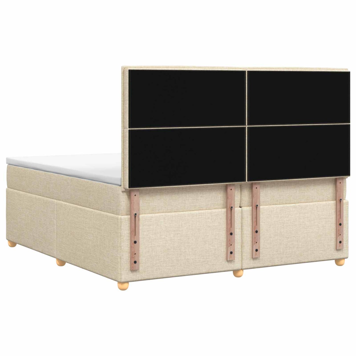 Boxspringbed met matras Crèmekleurig 200 x 200 cm Stof