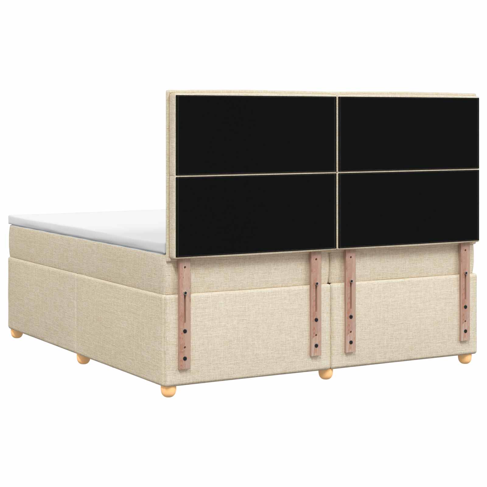 Boxspringbed met matras Crèmekleurig 200 x 200 cm Stof