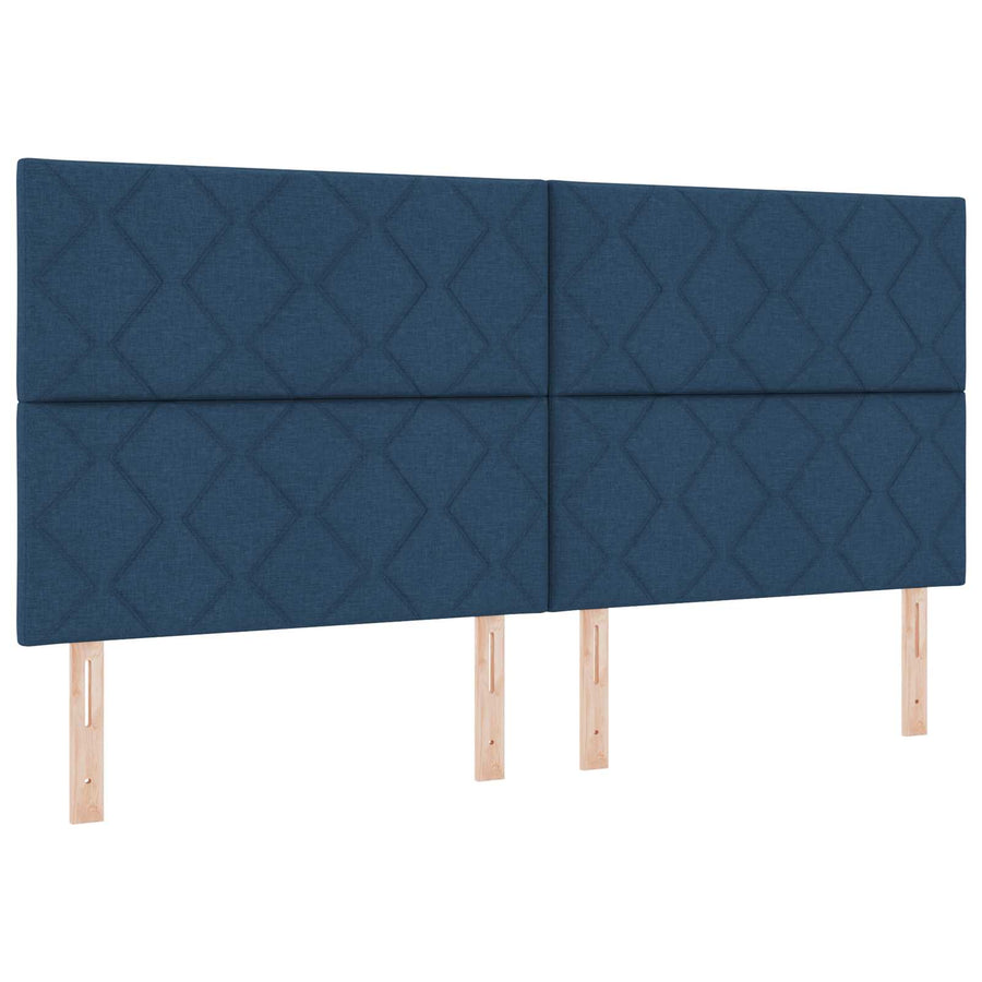 Boxspringbed met matras met hoofdeinde Blauw 200 x 200 cm Stof