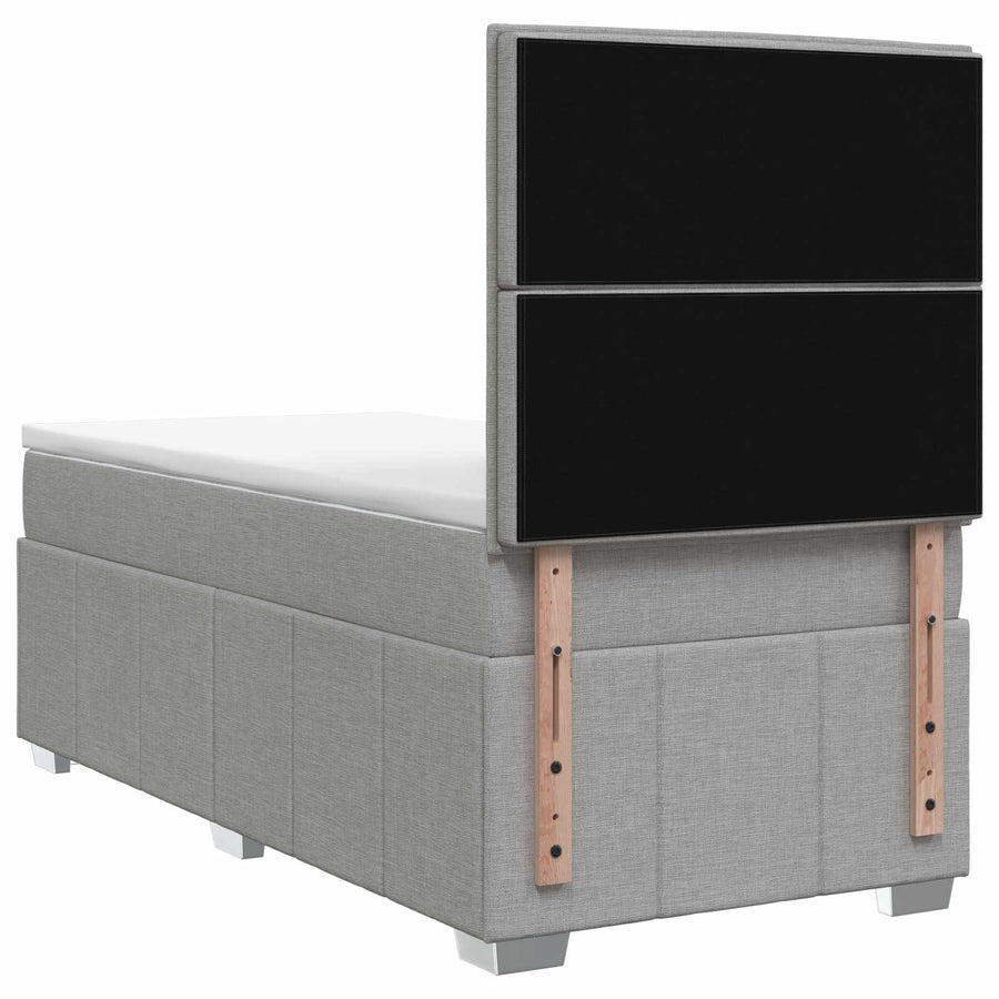 LED Boxspring Bed met Matras Lichtgrijs 80 x 200 cm Stof
