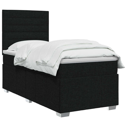 LED Boxspring Bed met Matras Zwart 80 x 200 cm Stof
