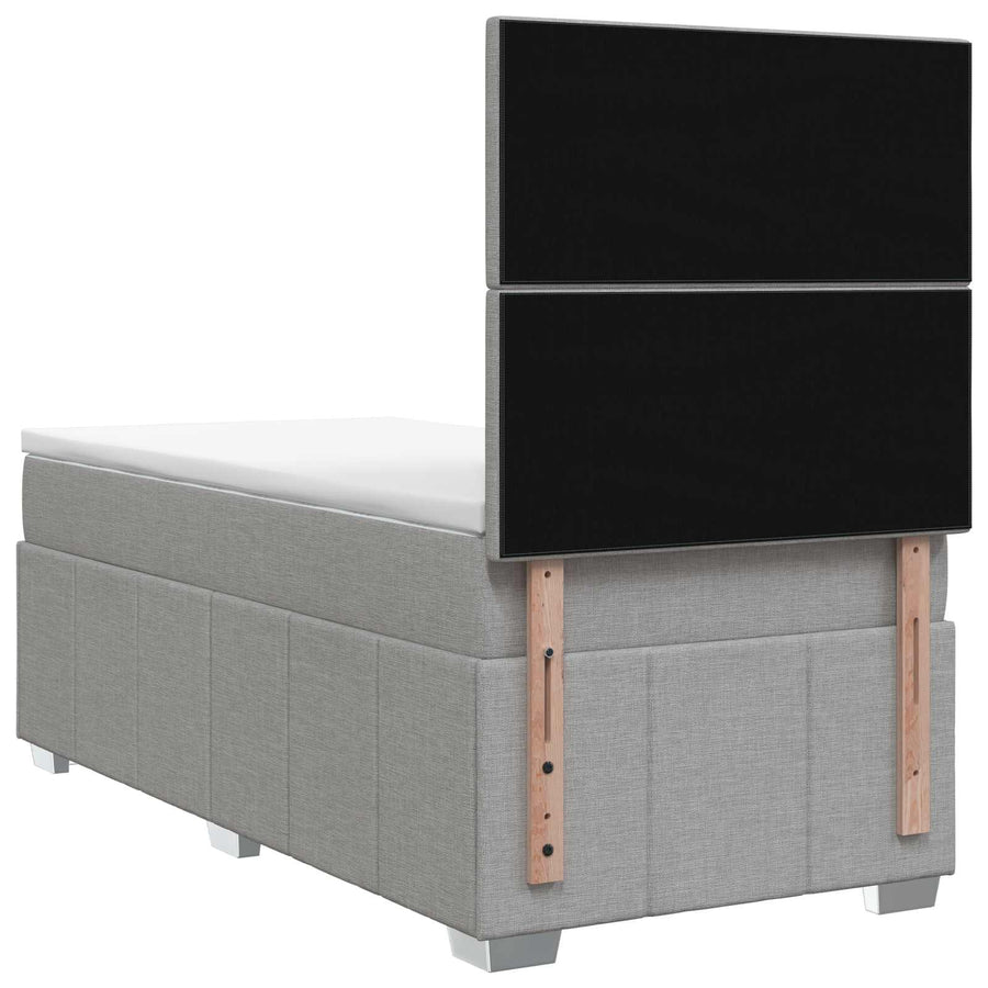 LED Boxspring Bed met Matras Lichtgrijs 80 x 200 cm Stof