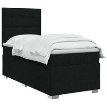 LED Boxspring Bed met Matras Zwart 80 x 200 cm Stof