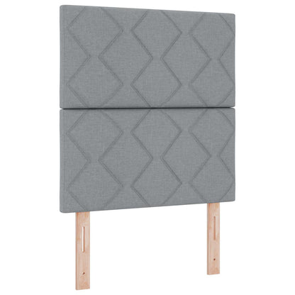 LED Boxspring Bed met Matras Lichtgrijs 80 x 200 cm Stof