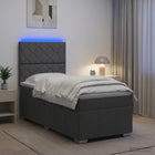 Boxspring bed met matras 100x200 cm donkergrijs led