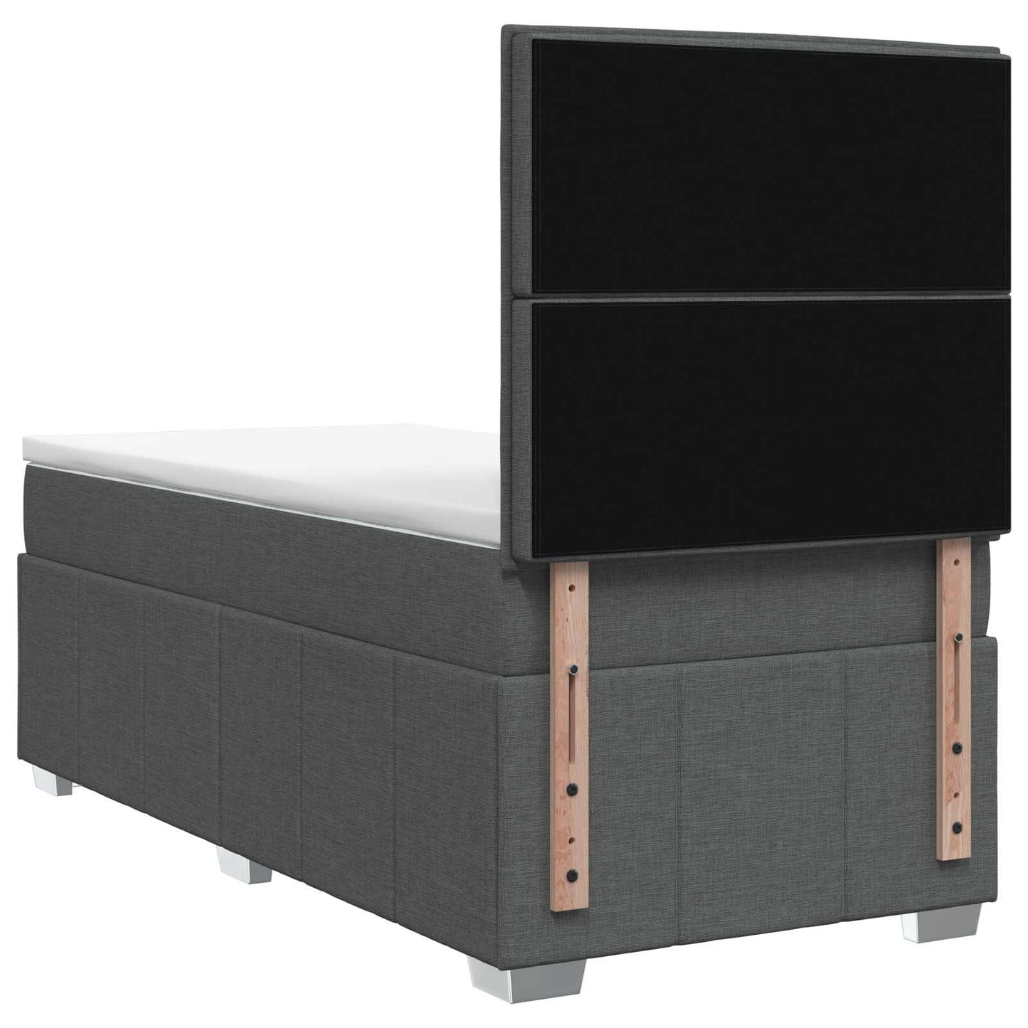 LED Boxspring Bed met Matras Donkergrijs 80 x 200 cm Stof