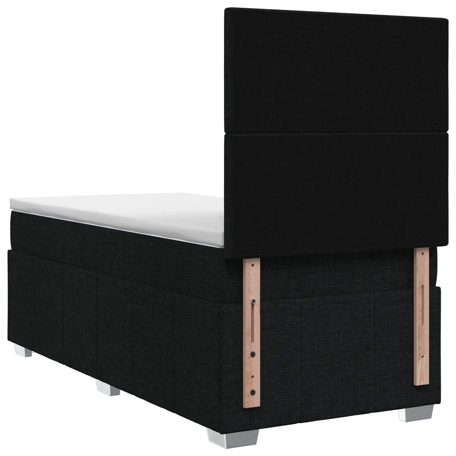 LED Boxspring Bed met Matras Zwart 90 x 190 cm Stof