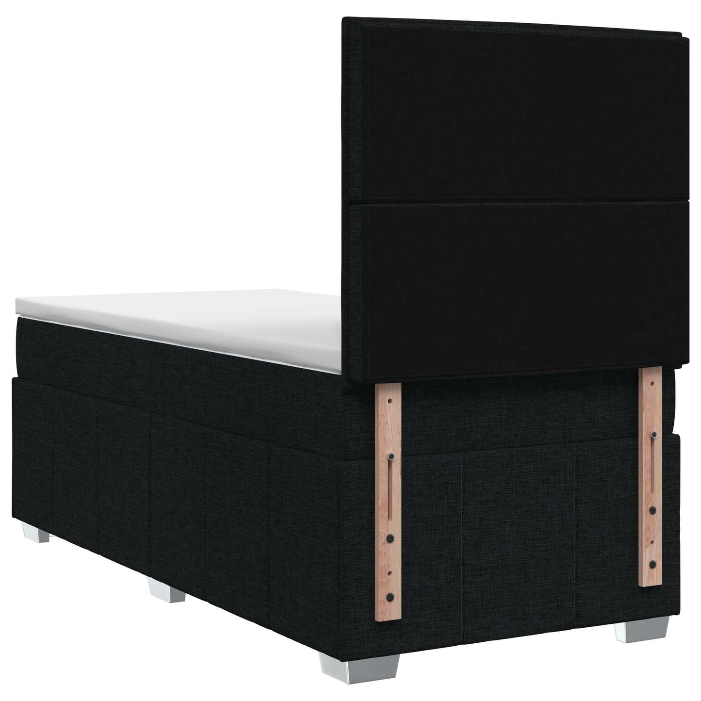 LED Boxspring Bed met Matras Zwart 90 x 190 cm Stof