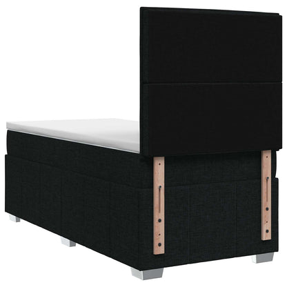 LED Boxspring Bed met Matras Zwart 90 x 190 cm Stof