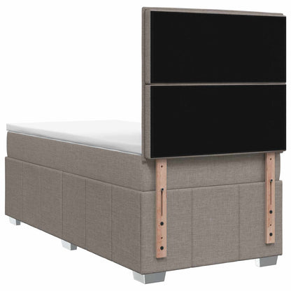 LED Boxspring Bed met Matras Taupe 90 x 200 cm Stof