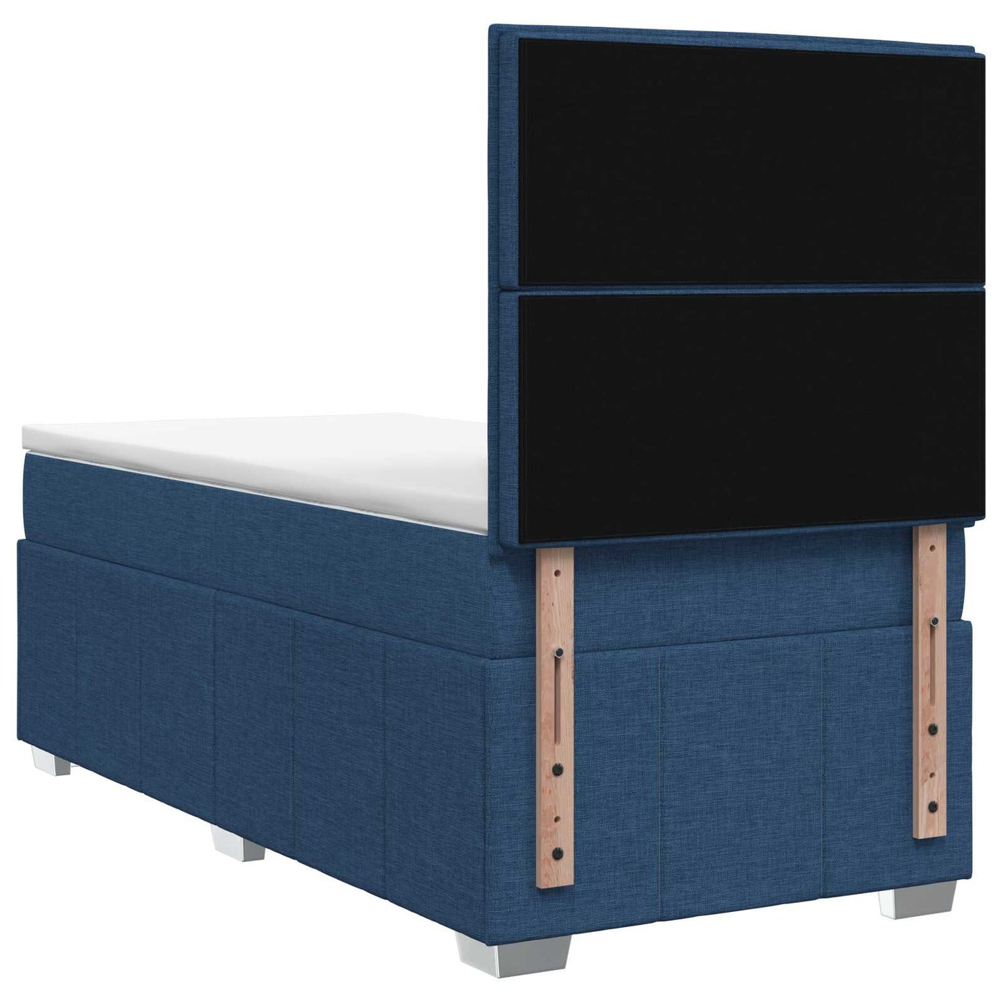 LED Boxspring Bed met Matras Blauw 90 x 200 cm Stof