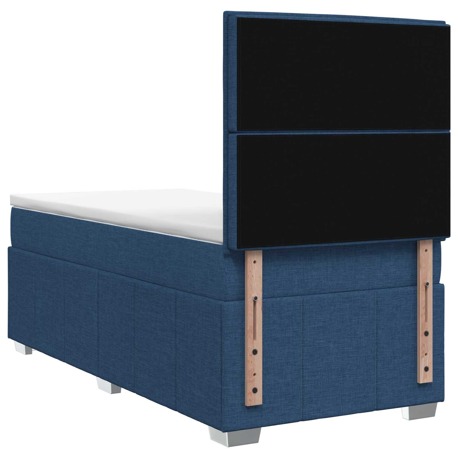 LED Boxspring Bed met Matras Blauw 90 x 200 cm Stof