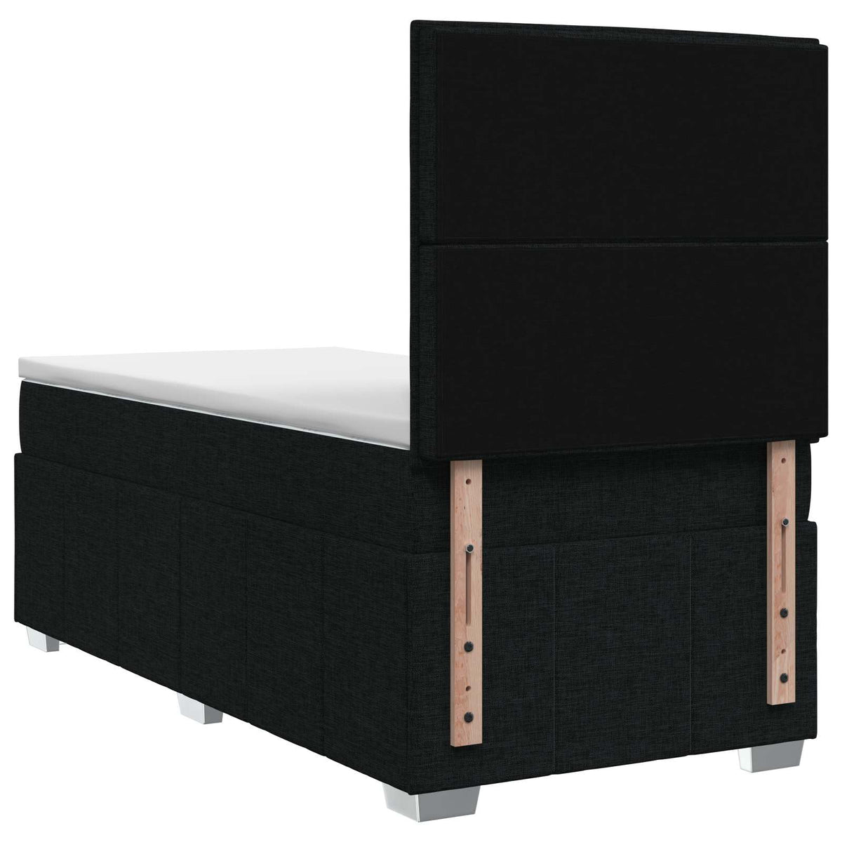 LED Boxspring Bed met Matras Zwart 100 x 200 cm Stof