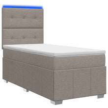 LED Boxspring Bed met Matras Taupe 100 x 200 cm Stof