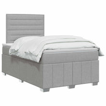 LED Boxspring Bed met Matras Lichtgrijs 120 x 190 cm Stof