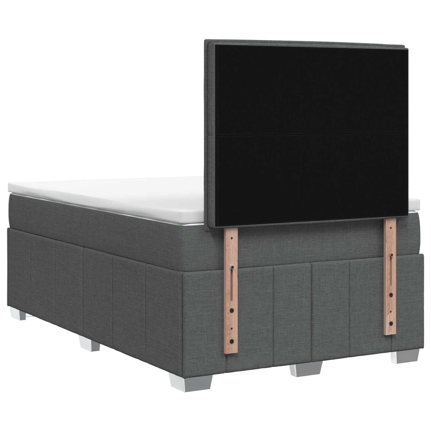 LED Boxspring Bed met Matras Donkergrijs 120 x 190 cm Stof