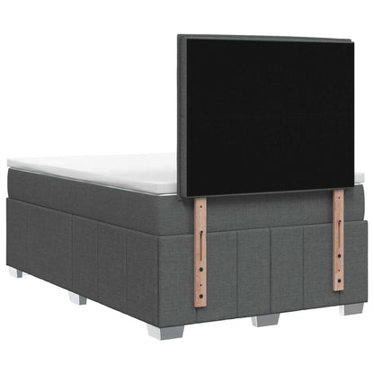 LED Boxspring Bed met Matras Donkergrijs 120 x 190 cm Stof