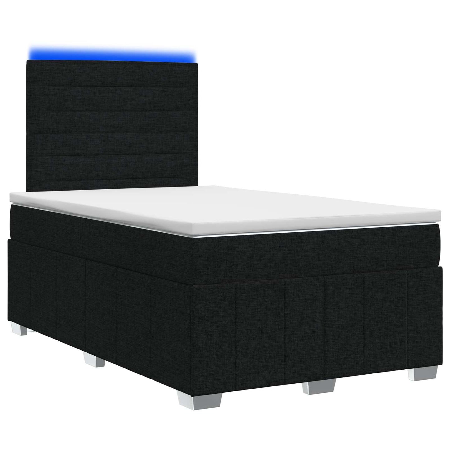 LED Boxspring Bed met Matras Zwart 120 x 190 cm Stof