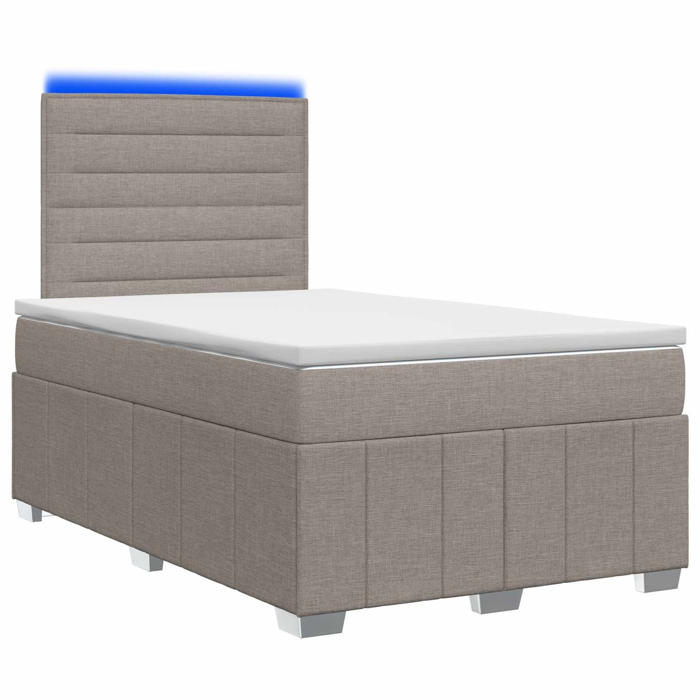 LED Boxspring Bed met Matras Taupe 120 x 190 cm Stof