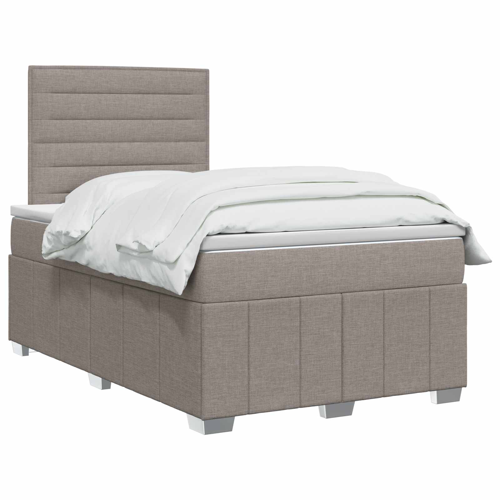 LED Boxspring Bed met Matras Taupe 120 x 190 cm Stof