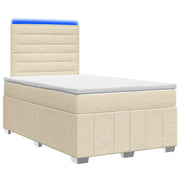 Boxspring bed 120x190 cm crèmekleurig met LED