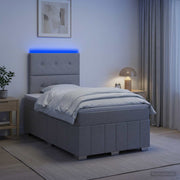 Boxspring bed 120x190 cm lichtgrijs met LED