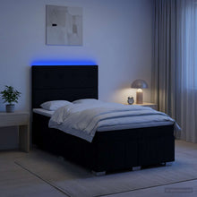 LED Boxspring Bed met Matras Zwart 120 x 190 cm Stof