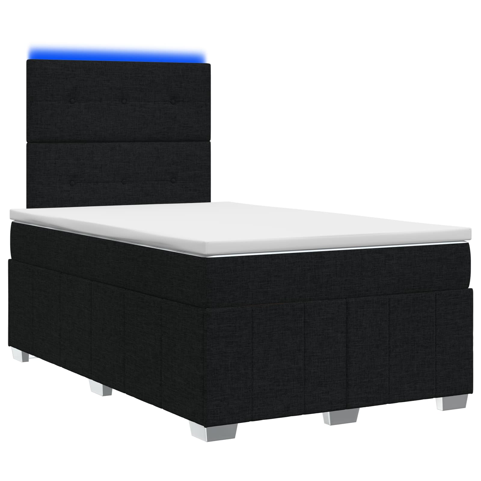 LED Boxspring Bed met Matras Zwart 120 x 190 cm Stof