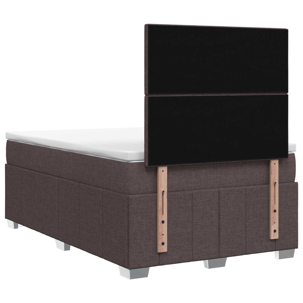 LED Boxspring Bed met Matras Donkerbruin 120 x 190 cm Stof