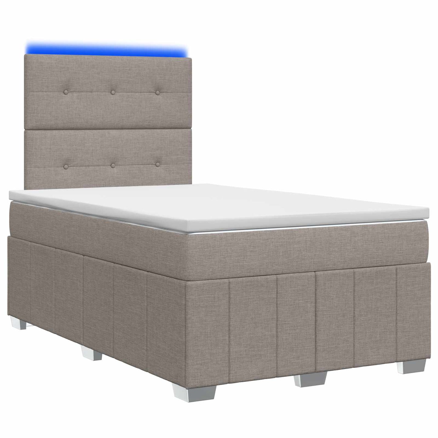 LED Boxspring Bed met Matras Taupe 120 x 190 cm Stof