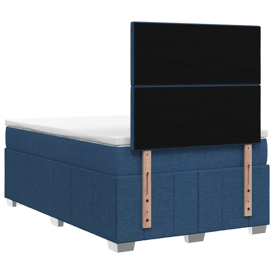 LED Boxspring Bed met Matras Blauw 120 x 190 cm Stof