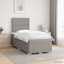 LED Boxspring Bed met Matras Taupe 120 x 190 cm Stof
