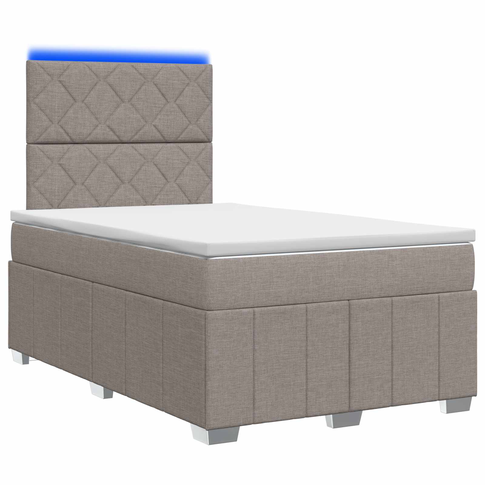 LED Boxspring Bed met Matras Taupe 120 x 190 cm Stof