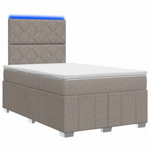 LED Boxspring Bed met Matras Taupe 120 x 190 cm Stof