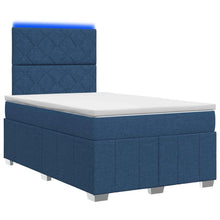 LED Boxspring Bed met Matras Blauw 120 x 190 cm Stof