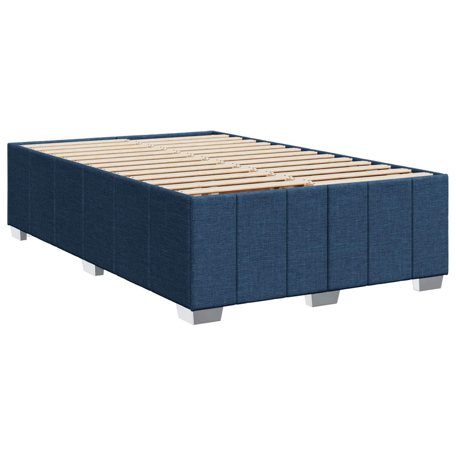 LED Boxspring Bed met Matras Blauw 120 x 190 cm Stof