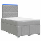 LED Boxspring Bed met Matras Lichtgrijs 120 x 200 cm Stof