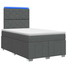 LED Boxspring Bed met Matras Donkergrijs 120 x 200 cm Stof