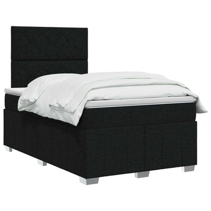 LED Boxspring Bed met Matras Zwart 120 x 200 cm Stof