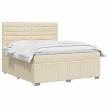 LED Boxspring Bed met Matras Crèmekleurig 140 x 190 cm Stof