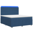 LED Boxspring Bed met Matras Blauw 140 x 190 cm Stof