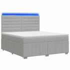 LED Boxspring Bed met Matras Lichtgrijs 140 x 200 cm Stof