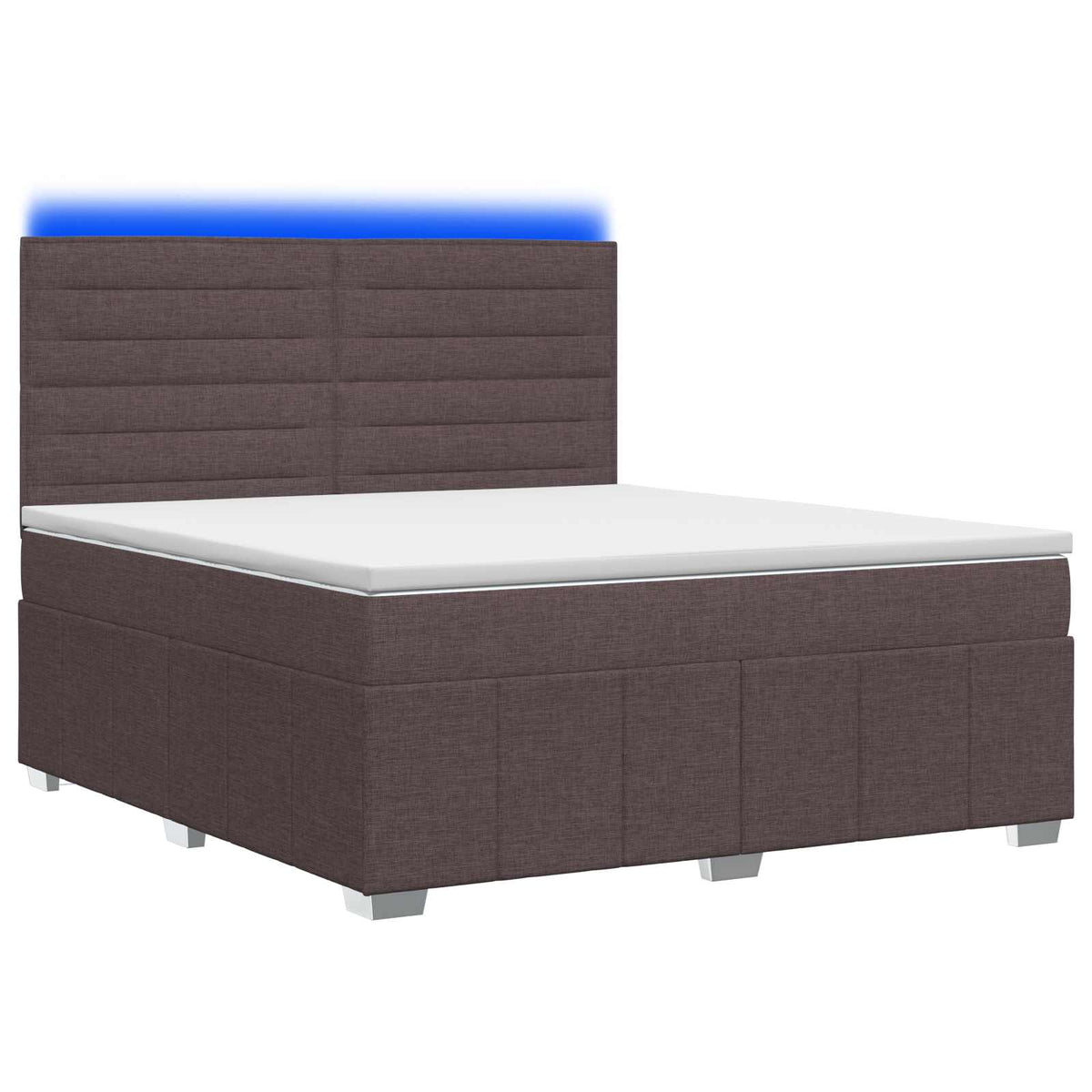 LED Boxspring Bed met Matras Donkerbruin 140 x 200 cm Stof