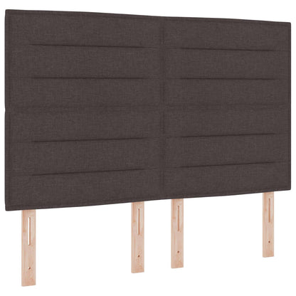 LED Boxspring Bed met Matras Donkerbruin 140 x 200 cm Stof